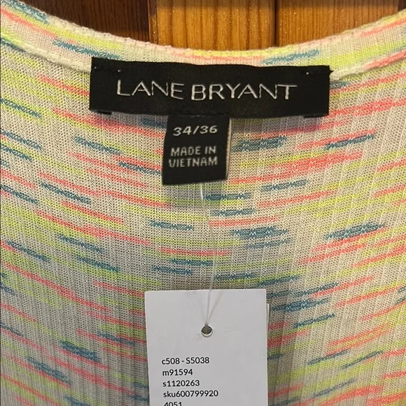 Lane Bryant Multicolored Neon Relaxed Short Sleeve Tee – Plus Size 6X (34-36 NWT - Picture 2 of 9